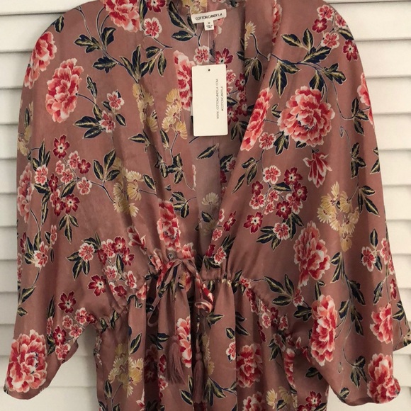 Cotton Candy LA Kimono  Mauve Top Size Medium NWT - Picture 2 of 8